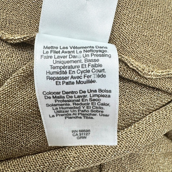 DKNY GOLD KNIT OPEN WATERFALL FRONT CARDIGAN - Picture 13 of 13